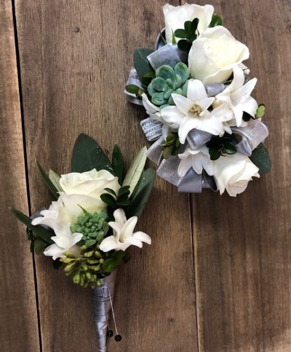 Succulent Duo  Corsage/ Boutonniere