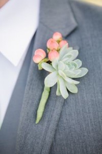 Succulent & Hypericum Boutonniere A Davis Floral Design