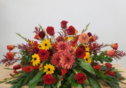 Summer Abundance Casket spray