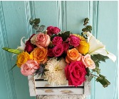 CRATE OF BLOOMS FLOWER ARRANGEMENT