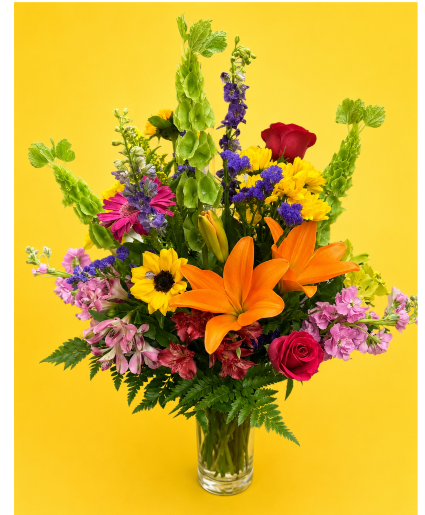 Summer Bright and Bold fresh cut vase