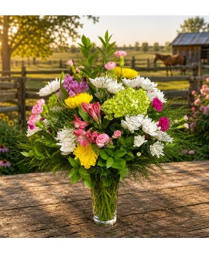 Summer Days  No Roses with Bright Seasonal Flowers