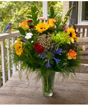 Harvest Days High & Magic Rose with Sunflowers