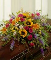 Mixed garden casket spray sympathy