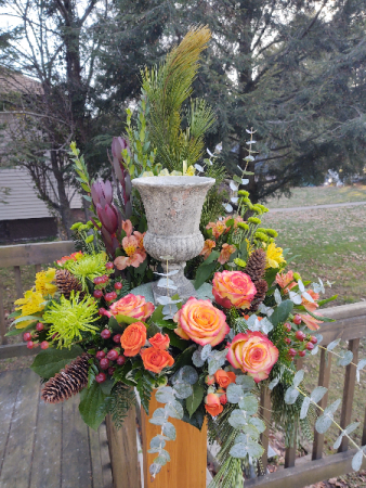 Summer Garden  Memorial Urn arrangement in Park Falls, WI | The Blumenhaus