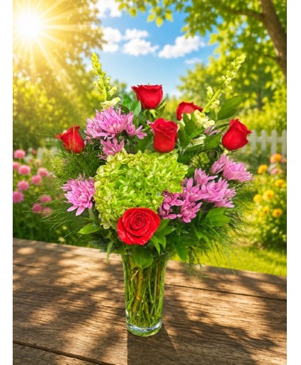 Summer Loving Red Roses with Purple Mix