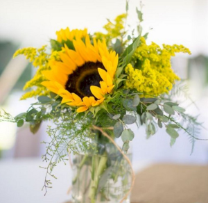 Summer sunflower vase 