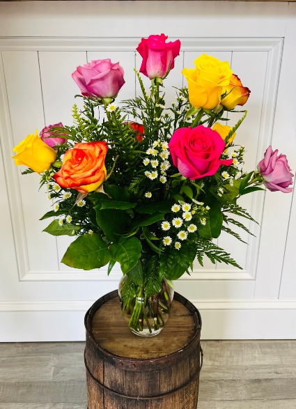 Summer Sunset Half Dozen, 1 Dozen,or 2 Dozen Roses Rose Arrangement