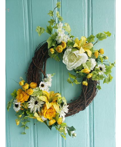 SUMMER WREATH SILK FLOWERS