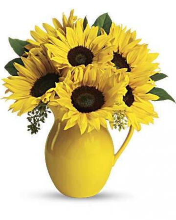 Sun Day Pitcher Custom Flower Arrangement 