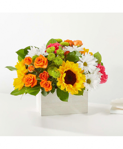 Sun-drenched Blooms Box Bouquet 