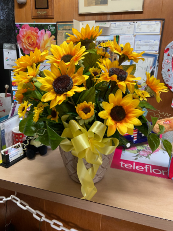 sun flower silk  silk arrangement 