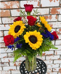 Sunflowers & Roses vase