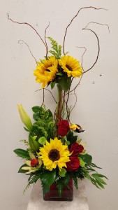 Sunflower & Rose arrange
