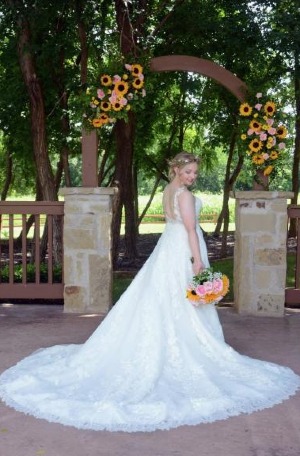 sunflower and pink bridal set 