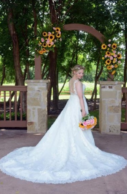 sunflower and pink bridal set 