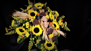 Sunflower are favorite casket spray