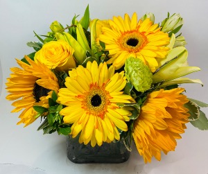 Sunflower Blooms Vase 