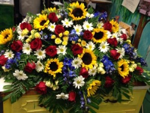 Sunflower Garden Casket Spray