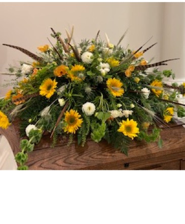 Sunflower Haven Casket Cover in Winder, GA | Fresh Attitudes Flowers