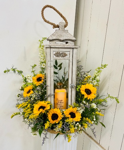 Sunflower Lantern Arrangement  Sympathy 