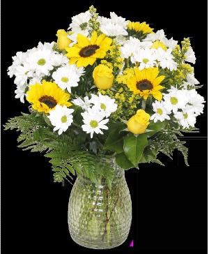 Sunflower, Rose & Daisy Vase 