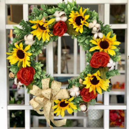 Sunny Skies Silk Floral Wreath