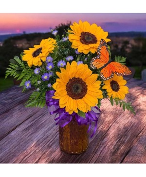 Sunflower Sunset Vase Arrangement