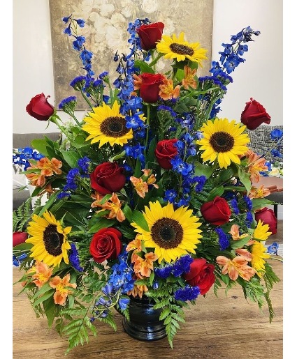 Sunflower urn  
