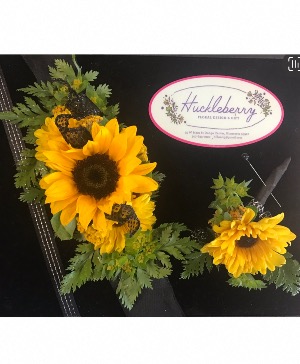 Sunflower Corsage & Boutonnière  Prom set 