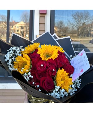 Sunflower&Red Roses Buchon Luxury