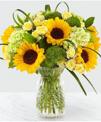 Sunflowers and hydrangeas 