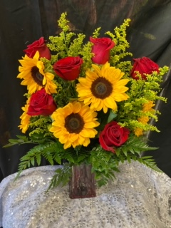 Sunflowers and Roses 