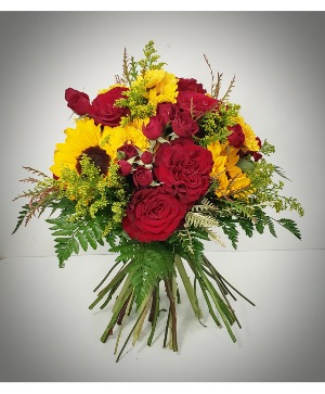 Sunflowers and Roses Wedding Bouquet