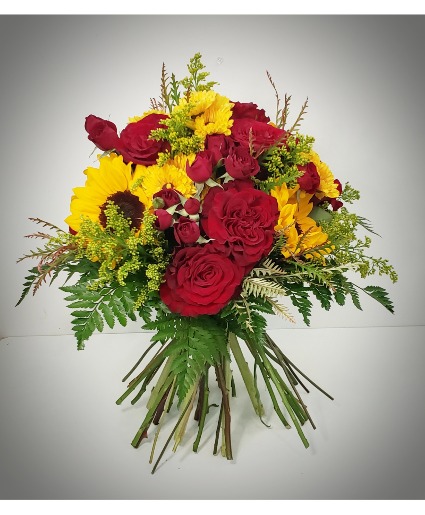 Sunflowers and Roses Wedding Bouquet