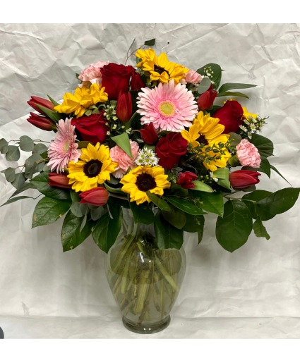 Sunflowers and Roses 