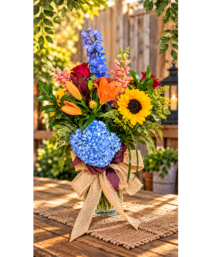 Sunlit Meadow Vase of Flowers