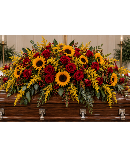Sunlit memories Casket Spray  