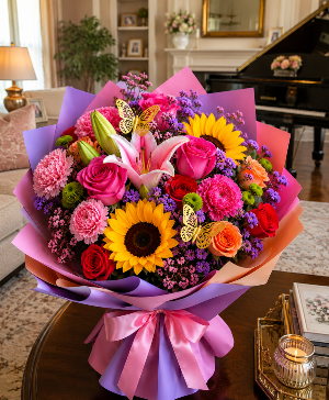 Sunlit Pink Symphony Call Us for Faster Service & Daily Specials: (915) 303-8500 Text Us to Order Anytime: (915) 505-3708 Your trusted source for Flowers & Delivery in El Paso TX 