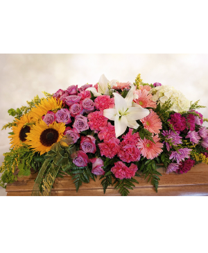 Sunlit Remembrance Casket Spray 