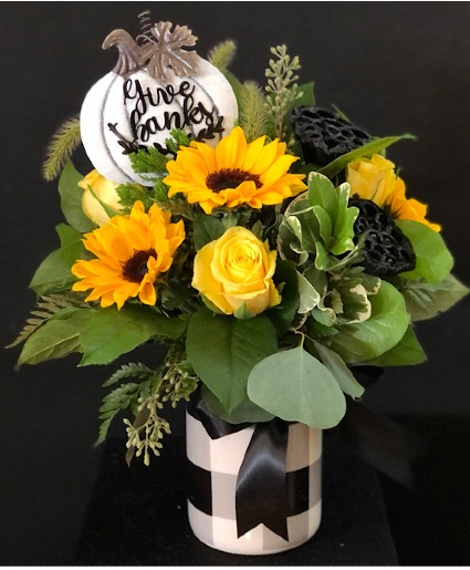 Sunny Autumn Day Ceramic Buffalo Plaid Mason Jar