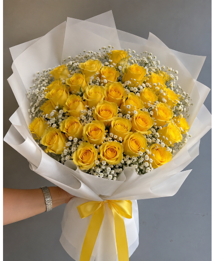 Sunny days wrapped bouquet
