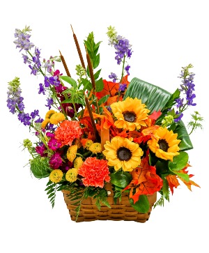 Sunny Harvest Basket Arrangement