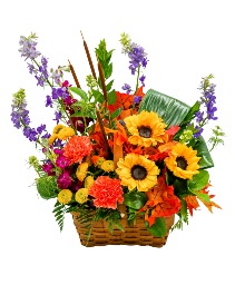 Sunny Harvest Basket Arrangement