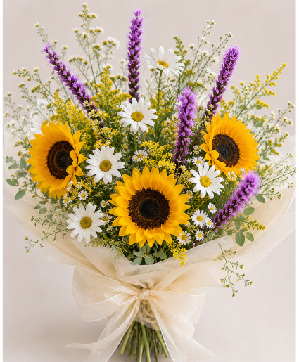 Sunny Meadow Wrapped Bouquet WRAPPED BOUQUET