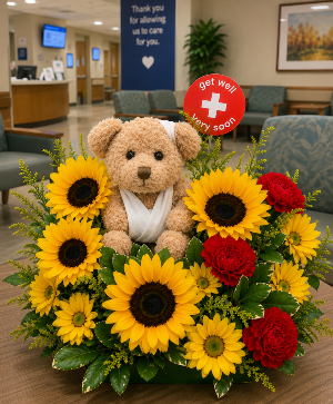 Sunny Recovery Bear Call Us for Faster Service & Daily Specials: (915) 303-8500 Text Us to Order Anytime: (915) 505-3708 Your trusted source for Flowers & Delivery in El Paso TX 