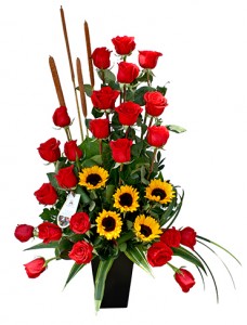 Sunny Red Anniversary Flowers