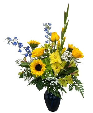 Sunny Skies Cobalt Blue Glass Vase