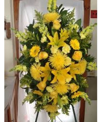 Sunny Soulful Standing Spray  Funeral Standing Spray