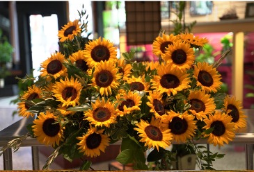 Sunflower Garden Casket Spray  in South Milwaukee, WI | PARKWAY FLORAL INC.